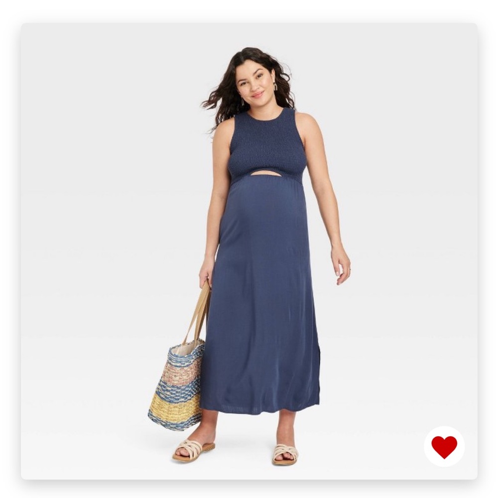 Smocked Cut Out Maternity Dress- Isabel Maternity by Ingrid & Isabel